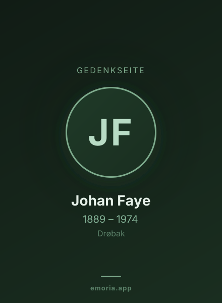 Gedenkportrait von Johan Faye