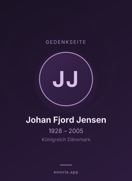 Gedenkportrait von Johan Fjord Jensen