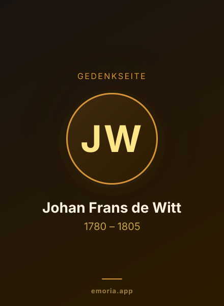 Gedenkportrait von Johan Frans de Witt