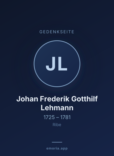 Gedenkportrait von Johan Frederik Gotthilf Lehmann