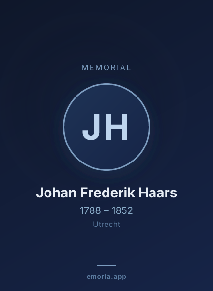 Memorial portrait of Johan Frederik Haars
