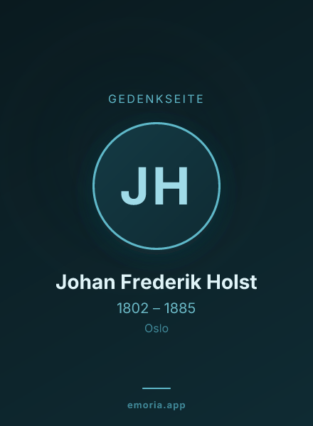 Gedenkportrait von Johan Frederik Holst