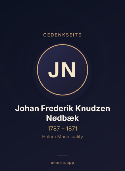 Gedenkportrait von Johan Frederik Knudzen Nødbæk