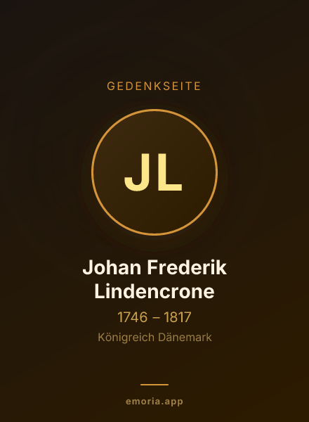 Gedenkportrait von Johan Frederik Lindencrone