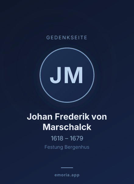Gedenkportrait von Johan Frederik von Marschalck