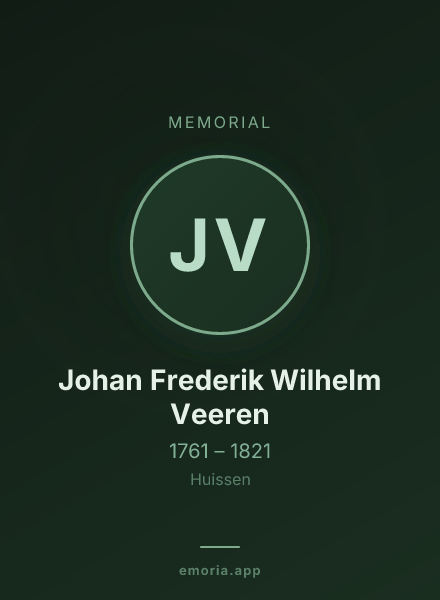 Memorial portrait of Johan Frederik Wilhelm Veeren