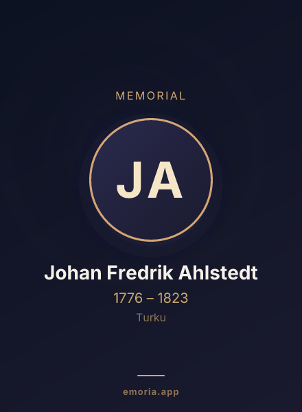 Memorial portrait of Johan Fredrik Ahlstedt