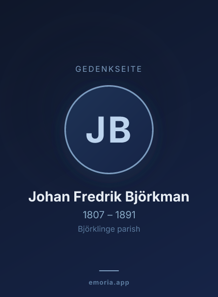 Gedenkportrait von Johan Fredrik Björkman