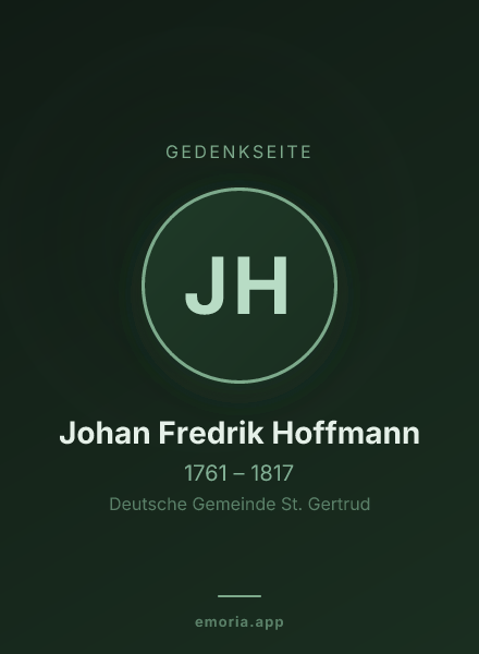 Gedenkportrait von Johan Fredrik Hoffmann