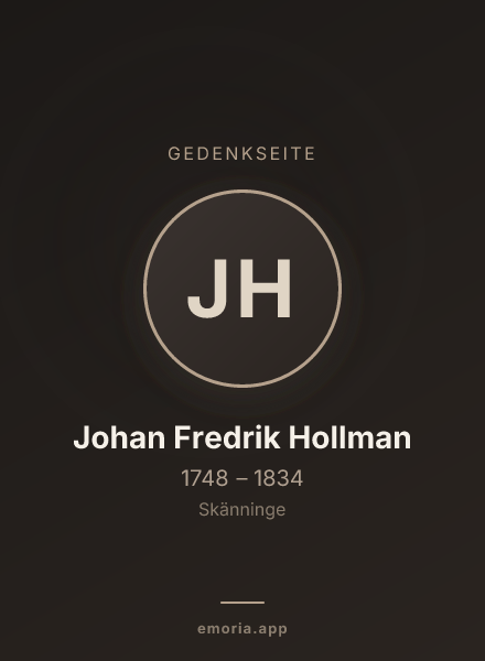 Gedenkportrait von Johan Fredrik Hollman