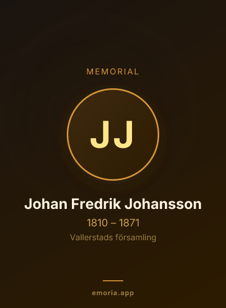 Memorial portrait of Johan Fredrik Johansson