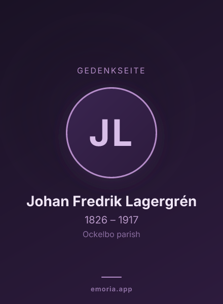 Gedenkportrait von Johan Fredrik Lagergrén