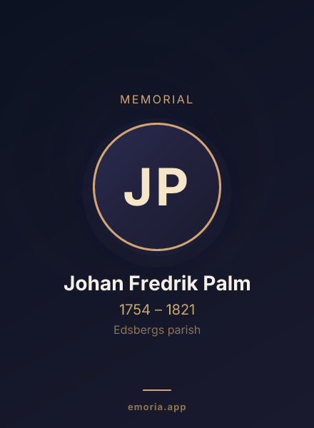 Memorial portrait of Johan Fredrik Palm