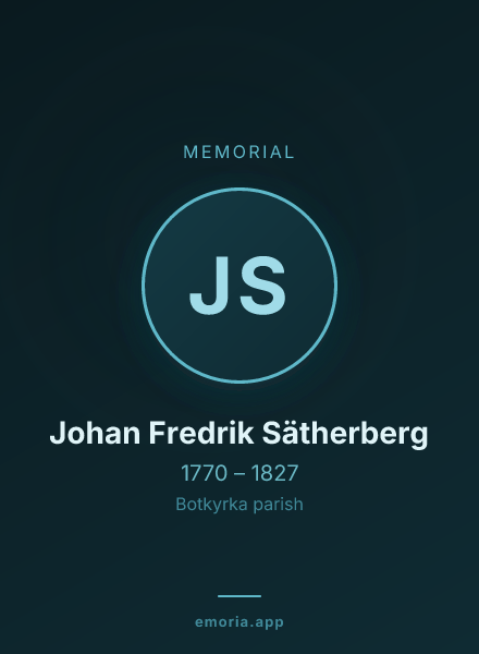 Memorial portrait of Johan Fredrik Sätherberg