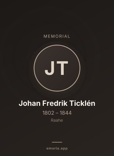 Memorial portrait of Johan Fredrik Ticklén