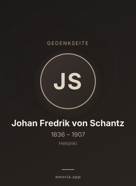 Gedenkportrait von Johan Fredrik von Schantz