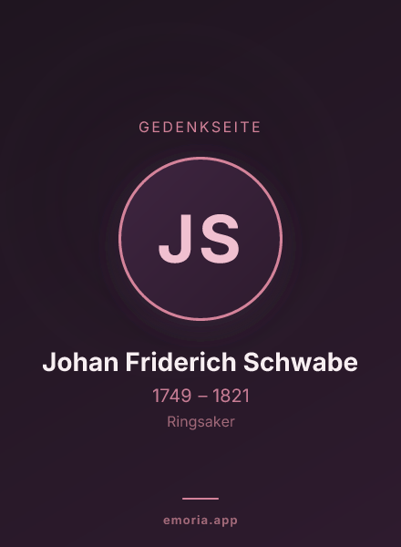 Gedenkportrait von Johan Friderich Schwabe