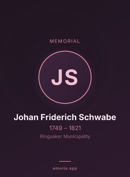 Memorial portrait of Johan Friderich Schwabe