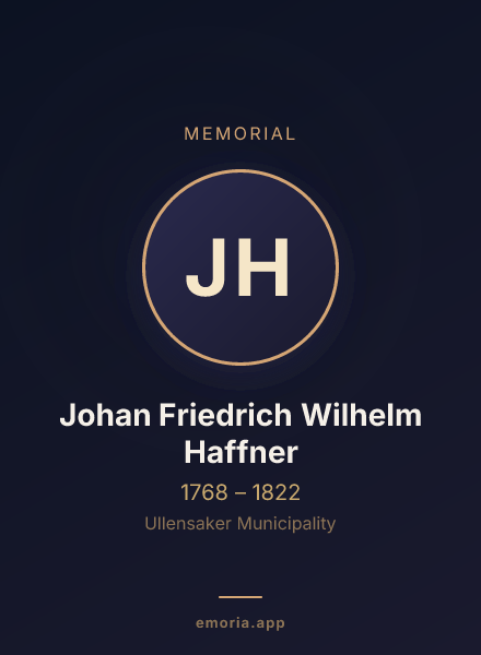 Memorial portrait of Johan Friedrich Wilhelm Haffner