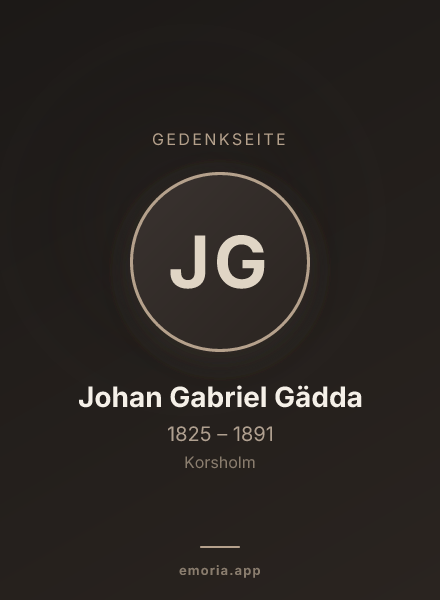 Gedenkportrait von Johan Gabriel Gädda