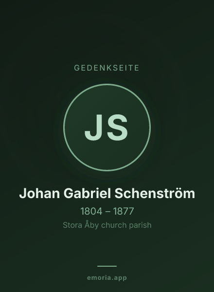 Gedenkportrait von Johan Gabriel Schenström