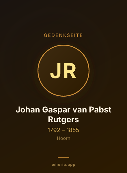 Gedenkportrait von Johan Gaspar van Pabst Rutgers