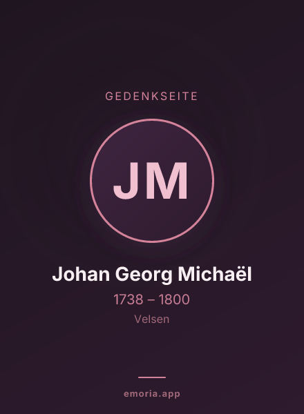 Gedenkportrait von Johan Georg Michaël