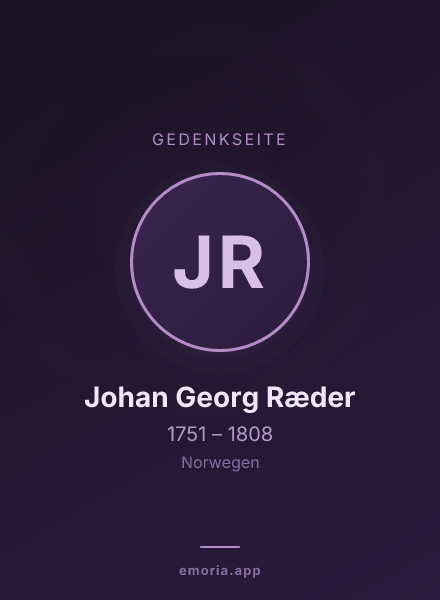 Gedenkportrait von Johan Georg Ræder