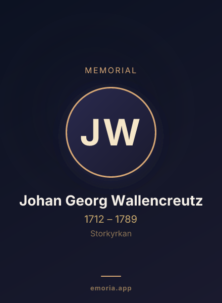 Memorial portrait of Johan Georg Wallencreutz