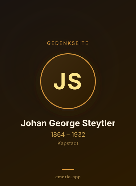 Gedenkportrait von Johan George Steytler