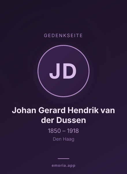 Gedenkportrait von Johan Gerard Hendrik van der Dussen