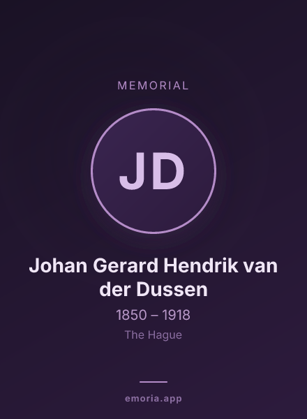 Memorial portrait of Johan Gerard Hendrik van der Dussen
