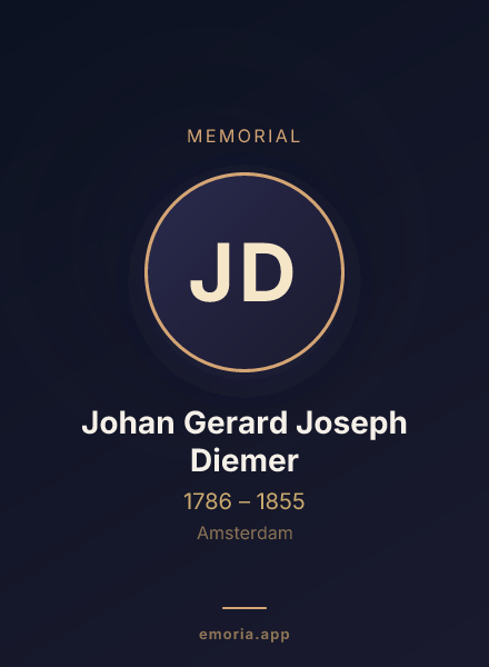 Memorial portrait of Johan Gerard Joseph Diemer