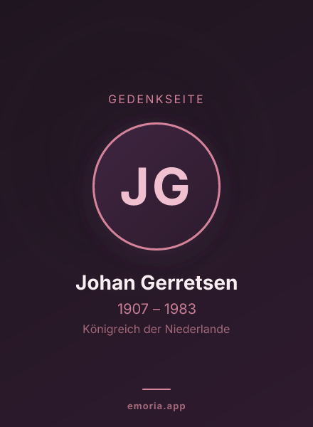 Gedenkportrait von Johan Gerretsen