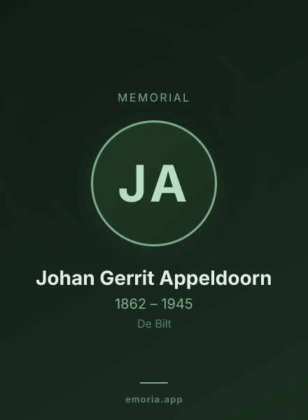 Memorial portrait of Johan Gerrit Appeldoorn