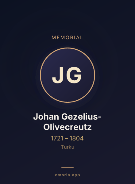 Memorial portrait of Johan Gezelius-Olivecreutz