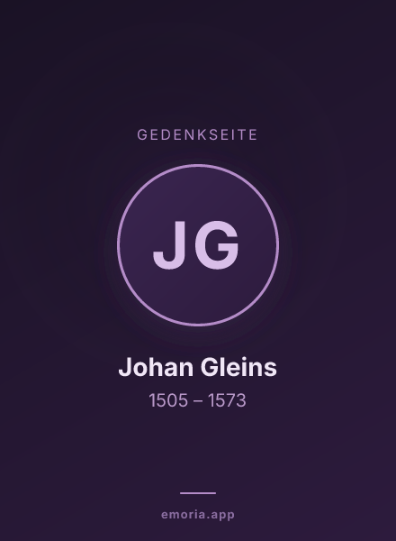 Gedenkportrait von Johan Gleins
