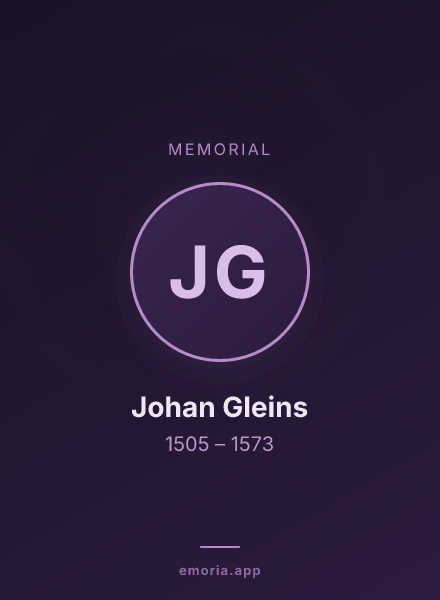 Memorial portrait of Johan Gleins