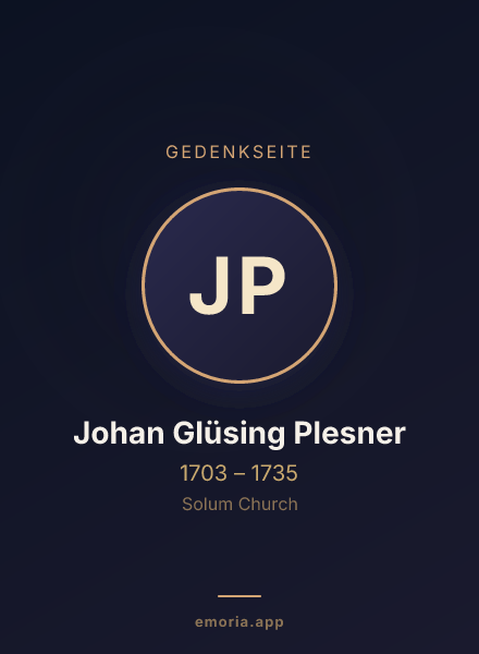 Gedenkportrait von Johan Glüsing Plesner