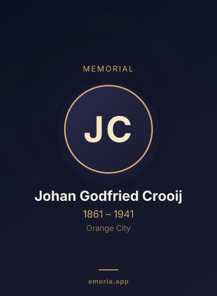 Memorial portrait of Johan Godfried Crooij