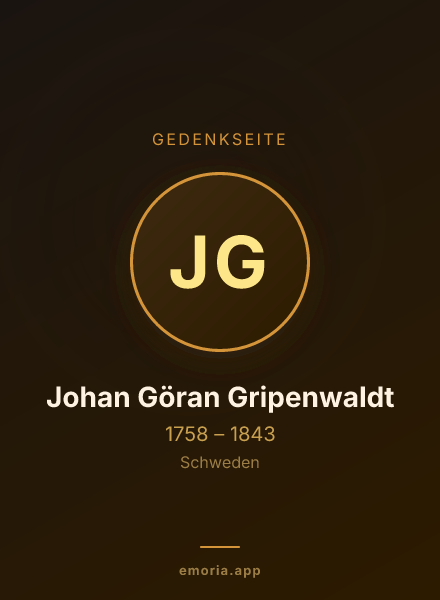 Gedenkportrait von Johan Göran Gripenwaldt