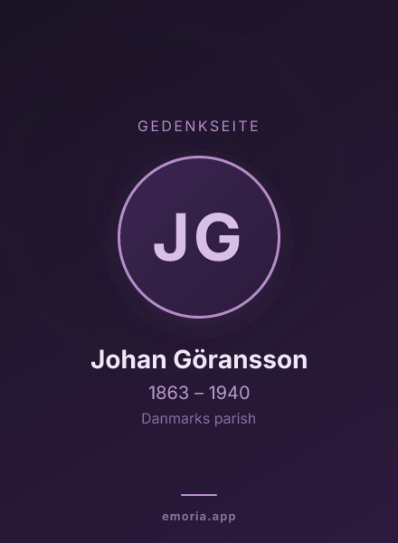 Gedenkportrait von Johan Göransson
