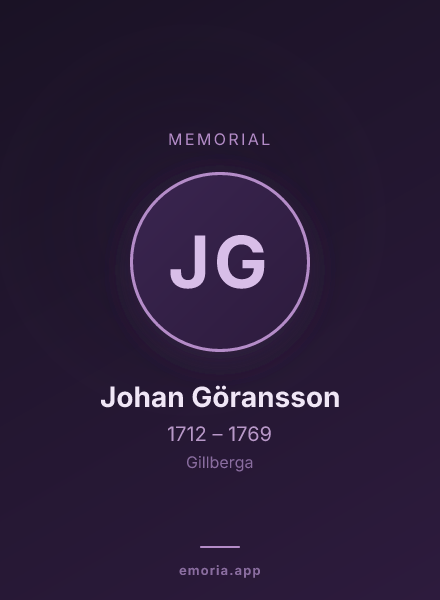 Memorial portrait of Johan Göransson