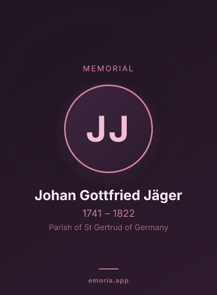 Memorial portrait of Johan Gottfried Jäger
