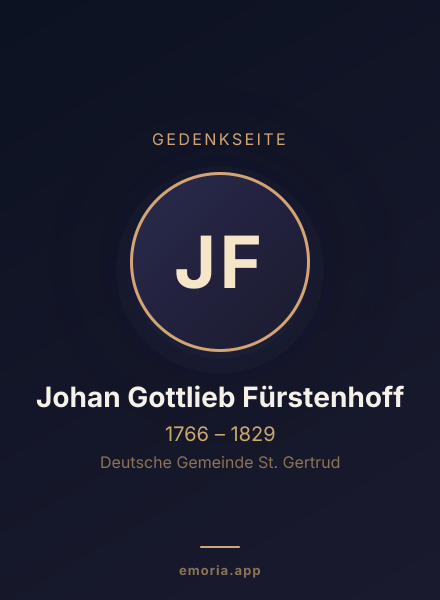 Gedenkportrait von Johan Gottlieb Fürstenhoff