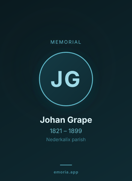 Memorial portrait of Johan Grape