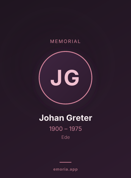 Memorial portrait of Johan Greter