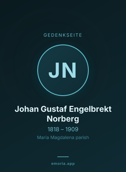 Gedenkportrait von Johan Gustaf Engelbrekt Norberg