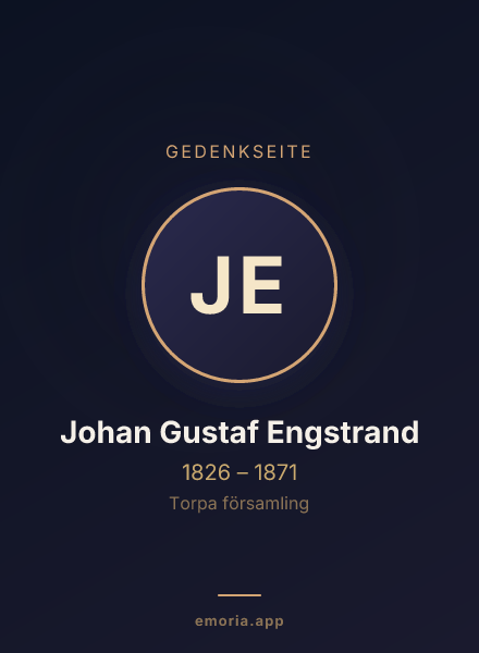 Gedenkportrait von Johan Gustaf Engstrand