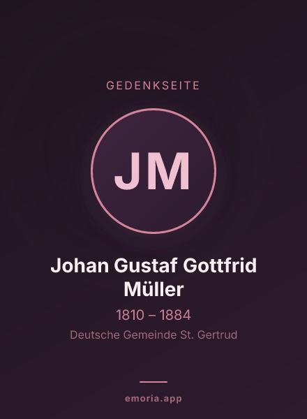 Gedenkportrait von Johan Gustaf Gottfrid Müller